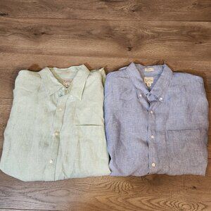 J. CREW Baird McNutt Irish Linen Shirt XL - 2 Shirt Lot